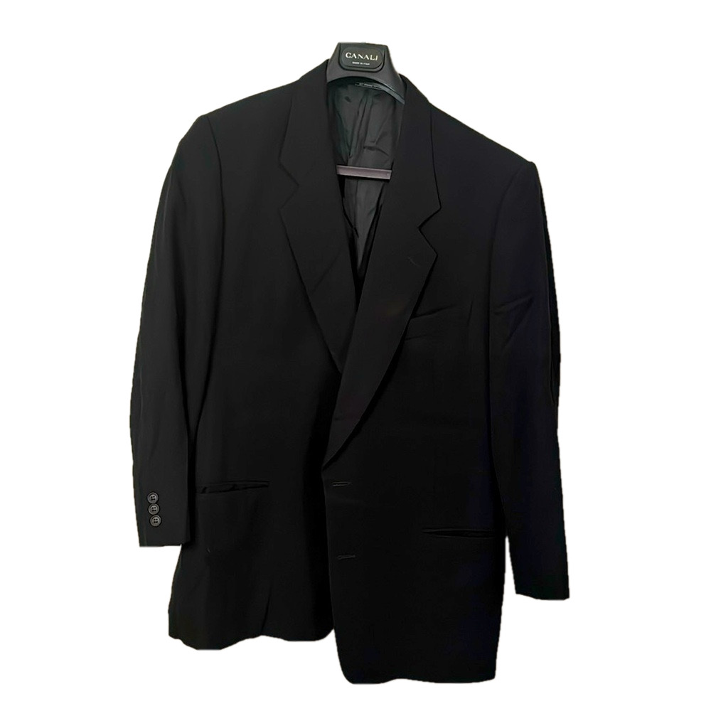 Giorgio Armani Black 2 Button Vintage Blazer 80/20 Wool /Poly Very Nice